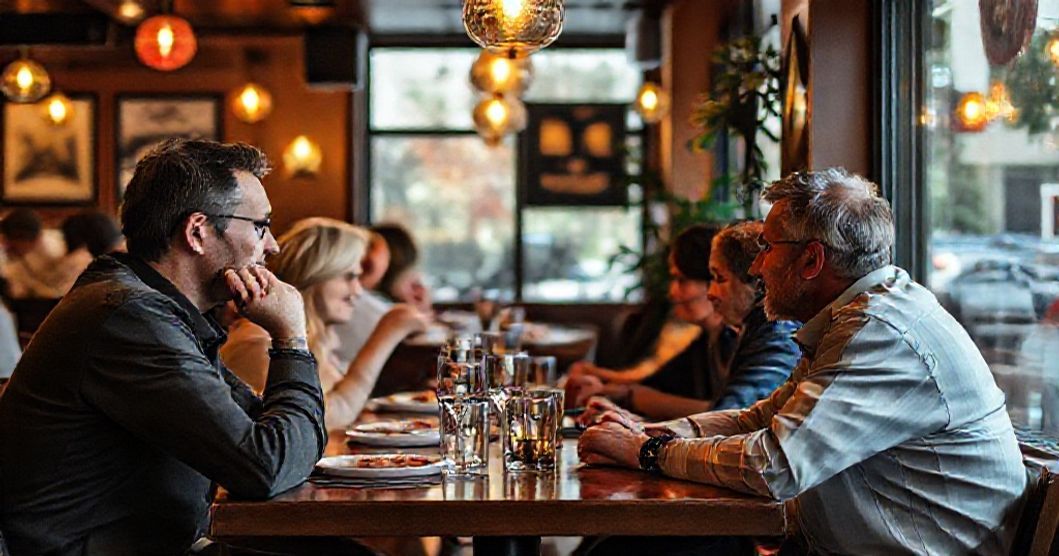 Persone che parlano in un ristorante
