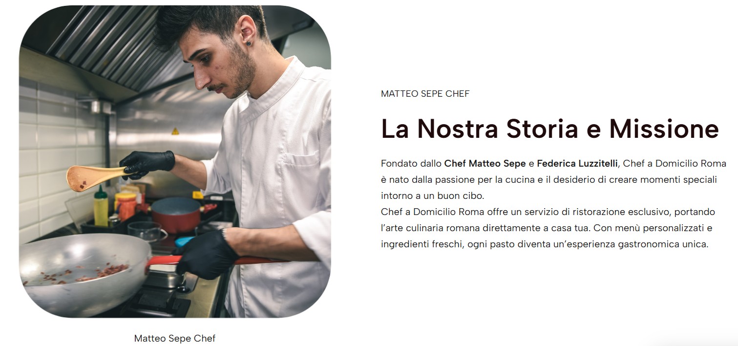 caso studio chef a domicilio roma